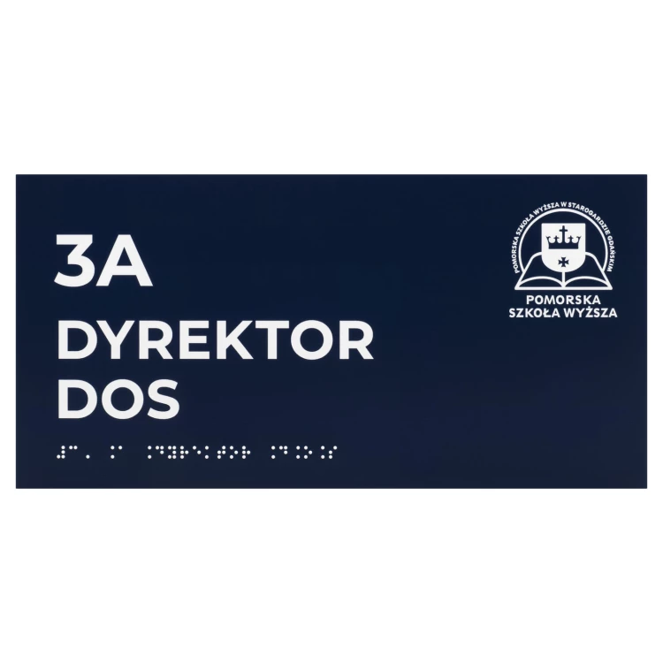 Braille door plaque for the blind - size 300x150mm - TAB702