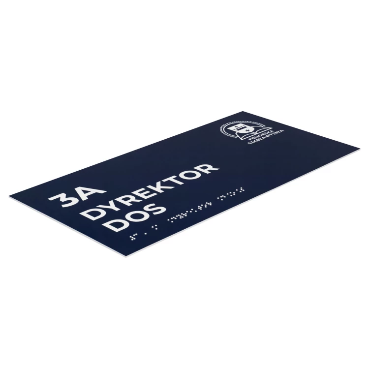 Braille door plaque for the blind - size 300x150mm - TAB702