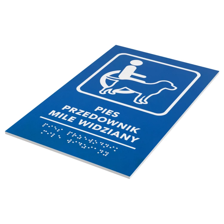 Braille door plaque for the blind - size 300x150mm - TAB706