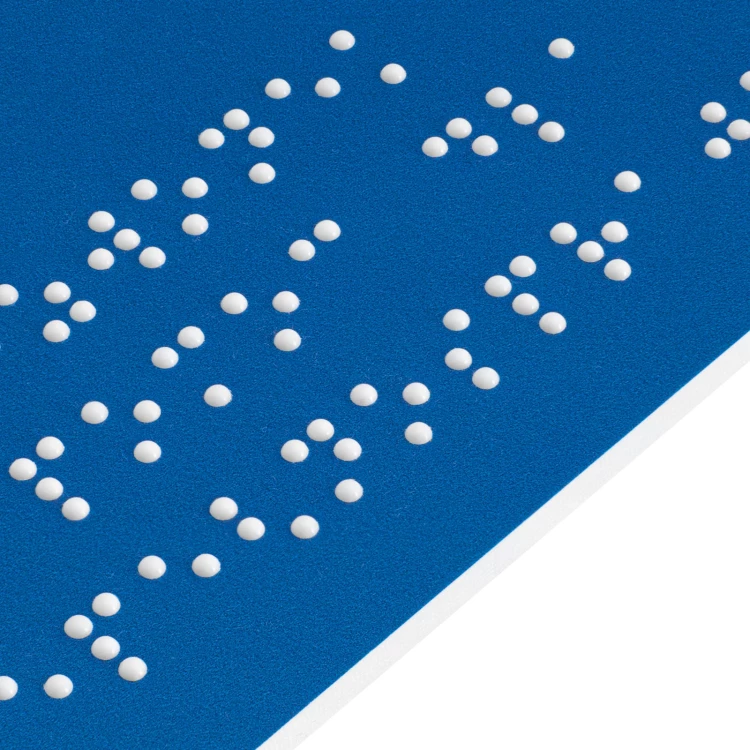 Braille door plaque for the blind - size 150x150mm - TAB707