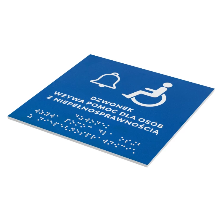 Braille door plaque for the blind - size 150x150mm - TAB707