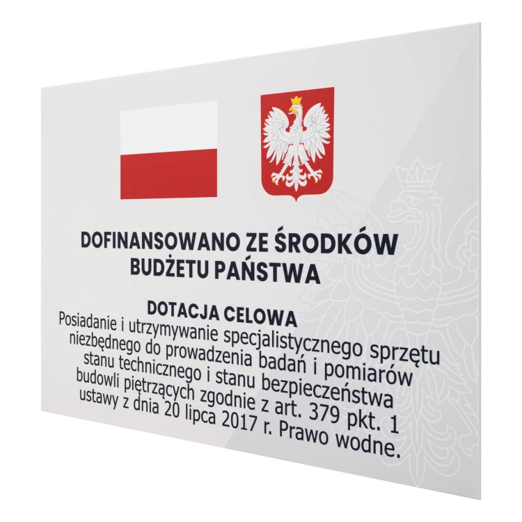 State funding board - foamed PVC - dimensions 600x400 mm - TAB664