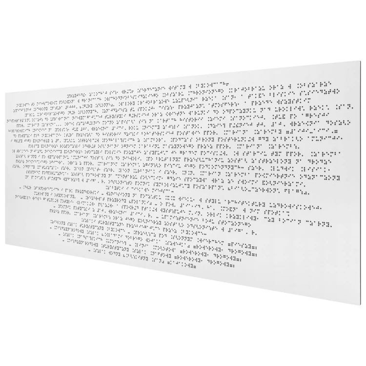 Dibond board with Braille - Size 770x320 mm - TAB669
