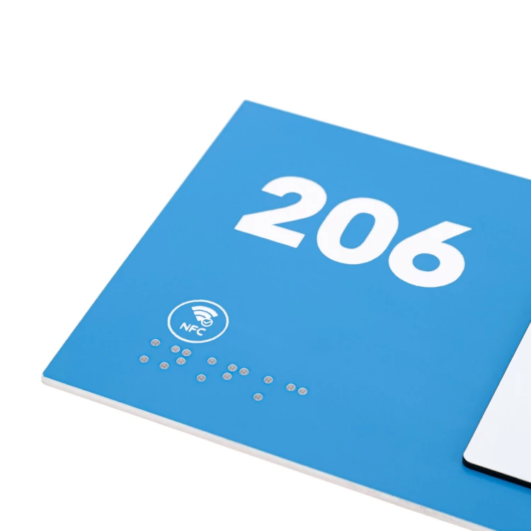 Plaque with NFC and Braille - Dimension 200x84mm - TAB628