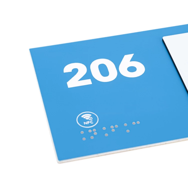 Plaque with NFC and Braille - Dimension 200x84mm - TAB628