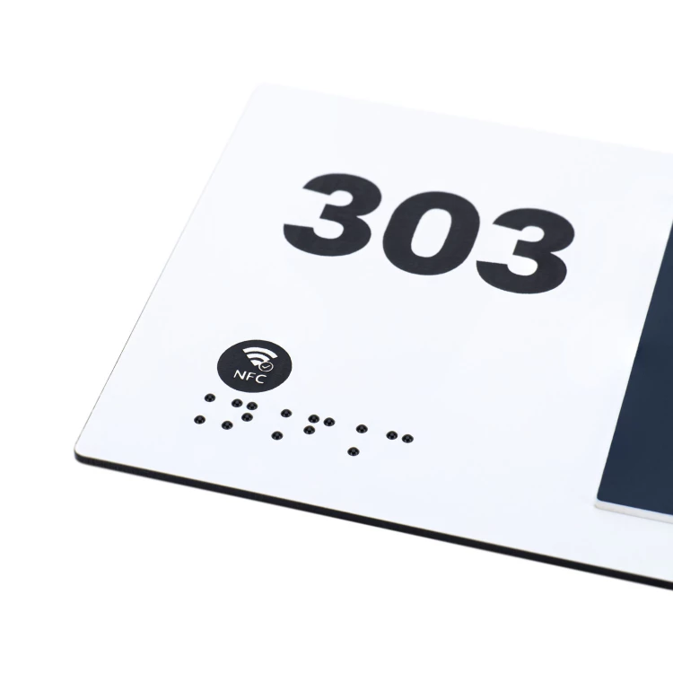 Plaque with NFC and Braille - Dimension 200x84mm - TAB629