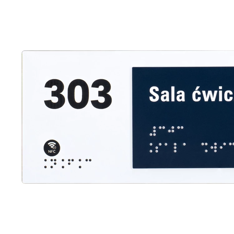 Plaque with NFC and Braille - Dimension 200x84mm - TAB629