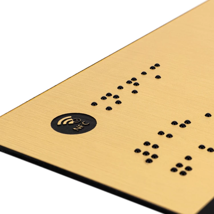Plaque with NFC and Braille - Dimension 200x100mm - TAB623