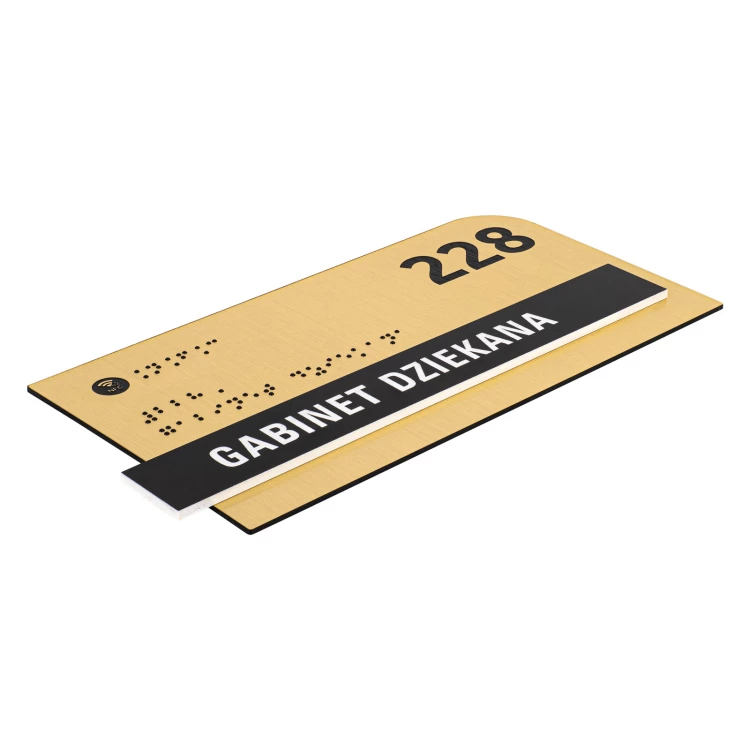 Plaque with NFC and Braille - Dimension 200x100mm - TAB623