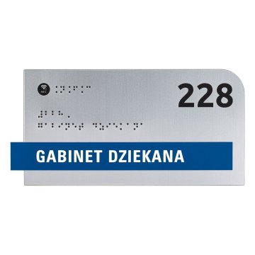 Plaque with NFC and Braille - Dimension 200x100mm - TAB625