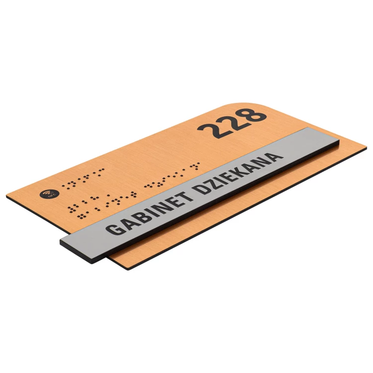 Plaque with NFC and Braille - Dimension 200x100mm - TAB624