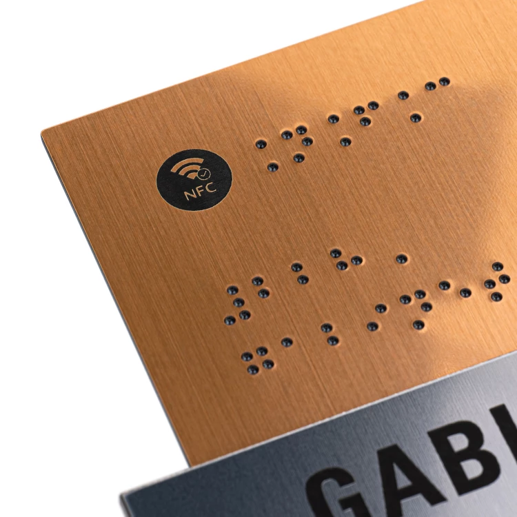Plaque with NFC and Braille - Dimension 200x100mm - TAB624