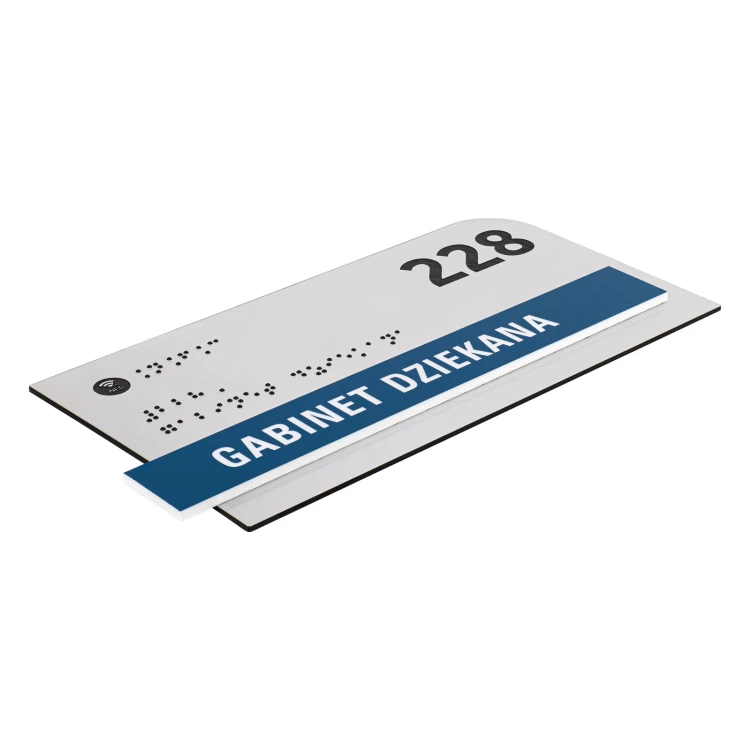 Plaque with NFC and Braille - Dimension 200x100mm - TAB625