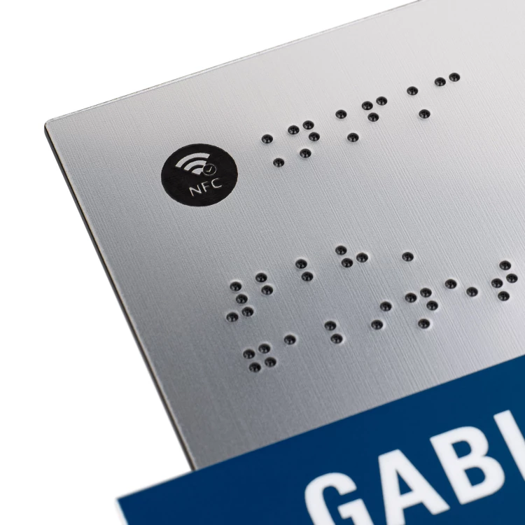 Plaque with NFC and Braille - Dimension 200x100mm - TAB625