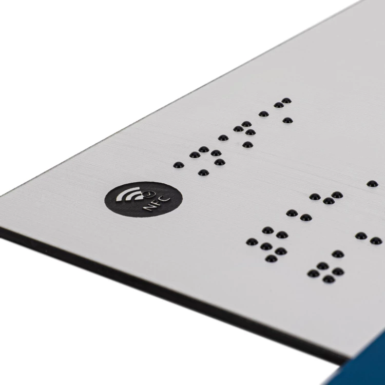 Plaque with NFC and Braille - Dimension 200x100mm - TAB625