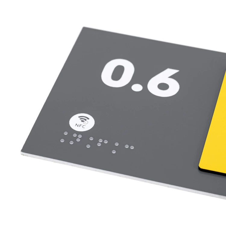 Plaque with NFC and Braille - Dimension 200x84mm - TAB626