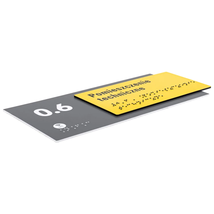 Plaque with NFC and Braille - Dimension 200x84mm - TAB626