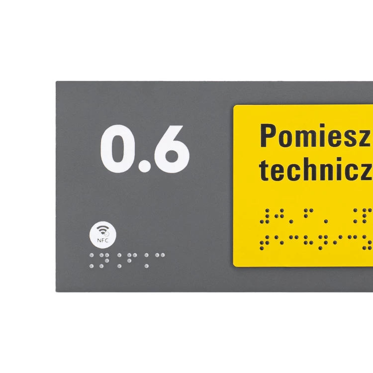 Plaque with NFC and Braille - Dimension 200x84mm - TAB626