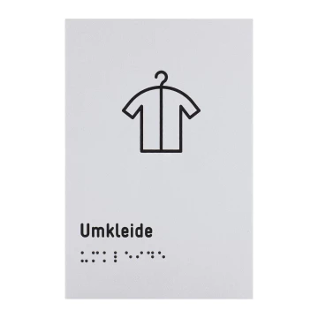 Pictogram and Braille sign - changing room - size 100x150mm - TAB635