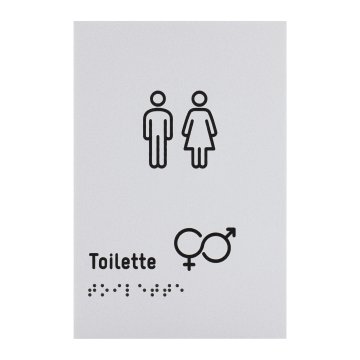 Plaque with pictograms and Braille - toilet - size 100x150mm - TAB637