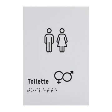 Plaque with pictograms and Braille - toilet - size 100x150mm - TAB637