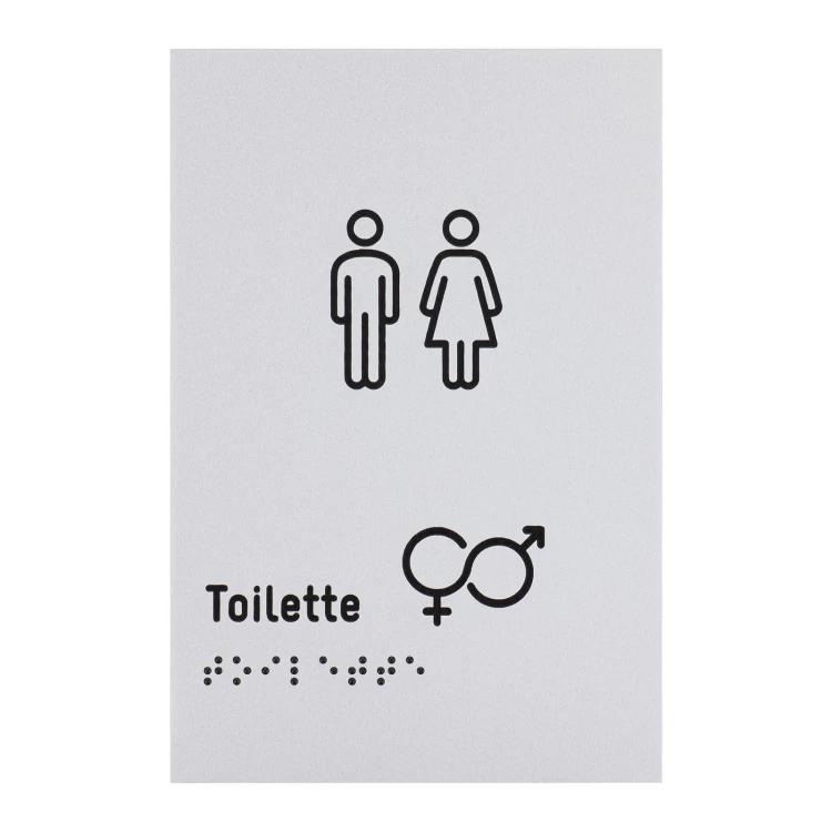 Plaque with pictograms and Braille - toilet - size 100x150mm - TAB637