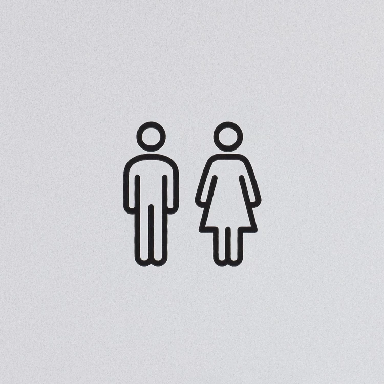 Plaque with pictograms and Braille - toilet - size 100x150mm - TAB637