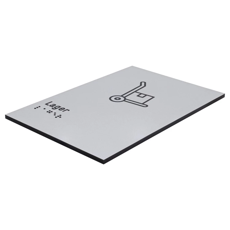 Pictogram and Braille sign - warehouse - size 100x150mm - TAB634