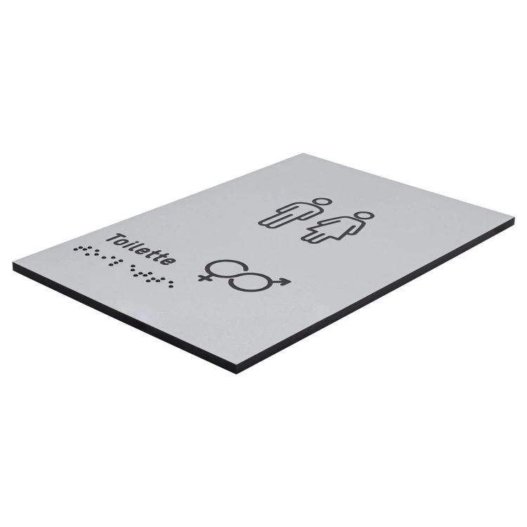 Plaque with pictograms and Braille - toilet - size 100x150mm - TAB637