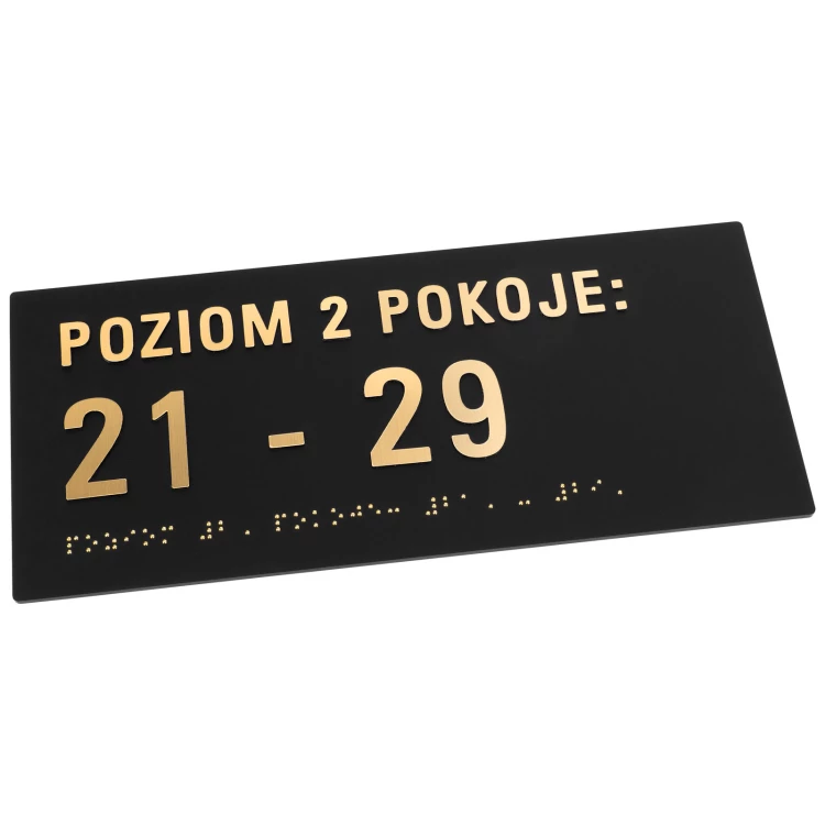 Braille and numbering plaque - size 250x110mm - TAB598