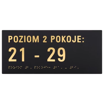 Braille and numbering plaque - size 250x110mm - TAB598
