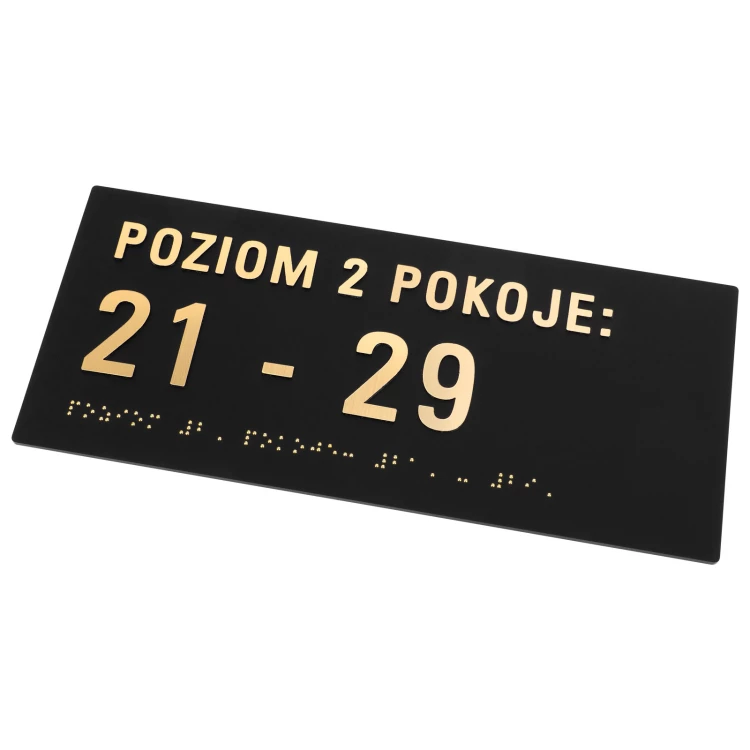 Braille and numbering plaque - size 250x110mm - TAB598