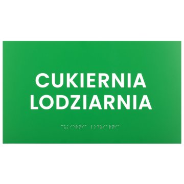 Braille plaque - green engraving laminate - size 350x200mm - TAB599