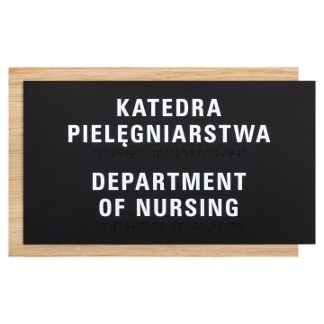 Braille sign - oak veneered board - size 284x170mm - TAB616