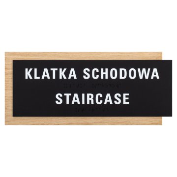 Braille sign - oak veneered board - size 282x118mm - TAB617