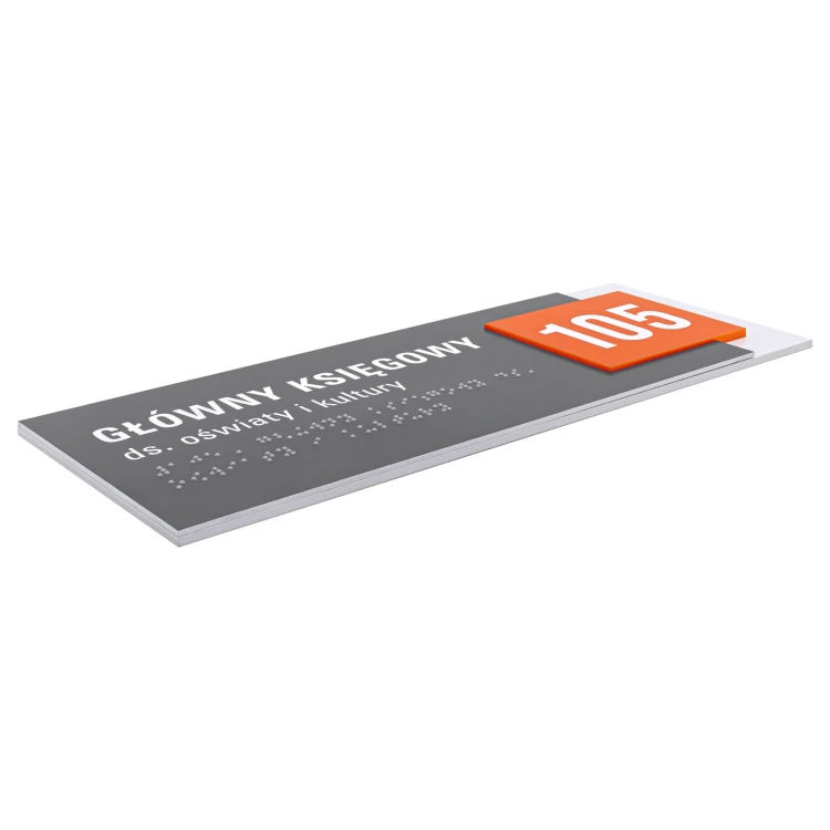 Braille and free numbering plaque - Dimension 262x100mm - TAB638