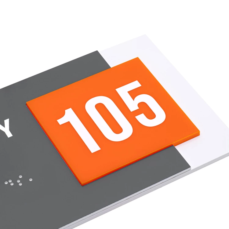 Braille and free numbering plaque - Dimension 262x100mm - TAB638