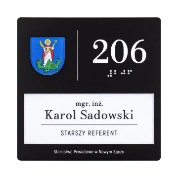 Plaque with exchangeable content and Braille - Dimension 130x130mm - TAB630