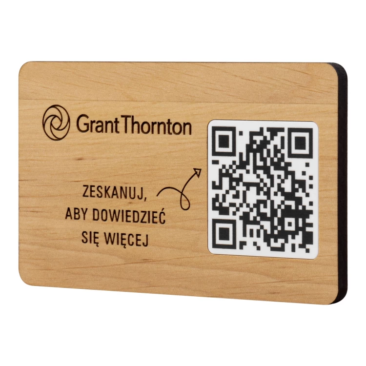 Plaque/Menu with interchangeable QR code and engraving - size 120x70 mm - TAB679