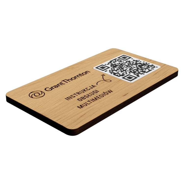 Plaque/Menu with interchangeable QR code and engraving - size 120x70 mm - TAB679