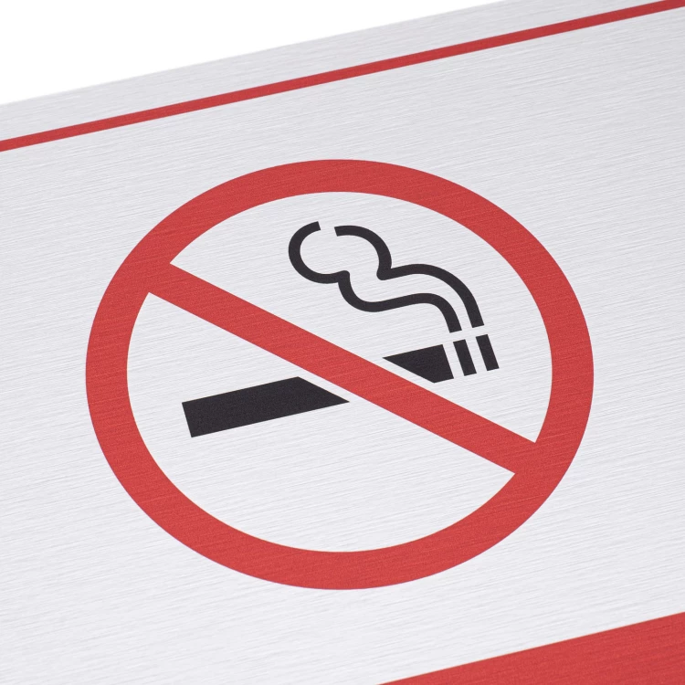 No-smoking sign - UV print - brushed dibond - size 410x297mm - Z023