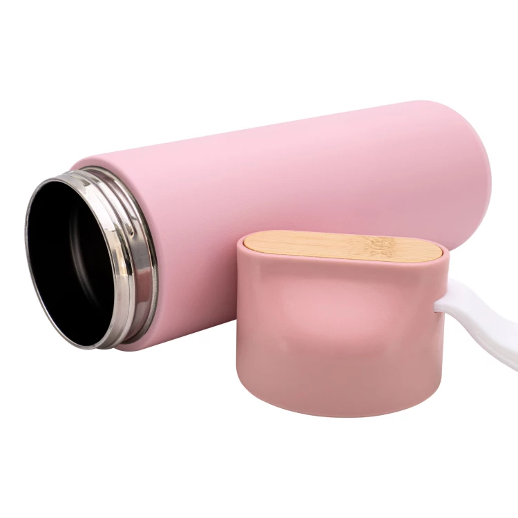 Stainless steel thermos with engraving - pink - 600 ml - TRM012