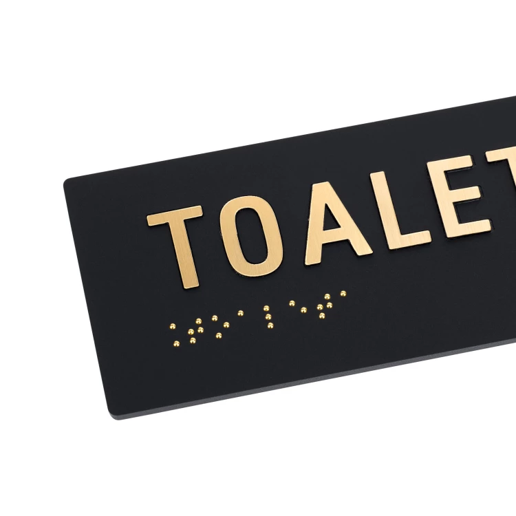 Toilet - Braille sign - size 150x60mm - TAB595