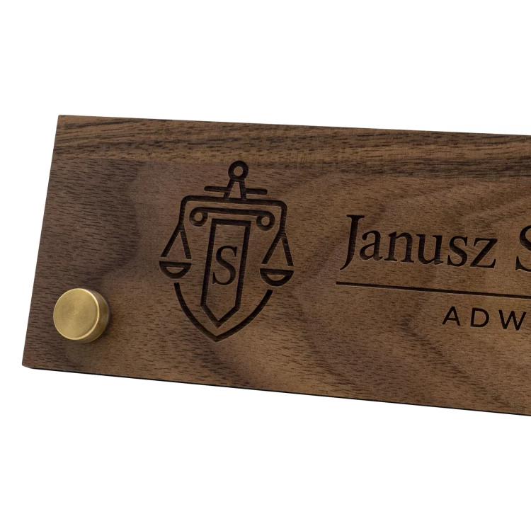 Business card for desk with name and surname - laser engraving - size 200x60 mm - WIZ011
