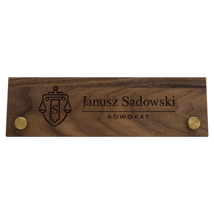 Business card for desk with name and surname - laser engraving - size 200x60 mm - WIZ011