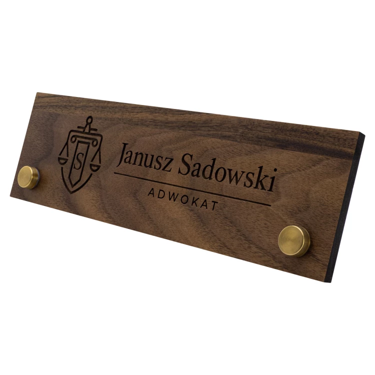 Business card for desk with name and surname - laser engraving - size 200x60 mm - WIZ011