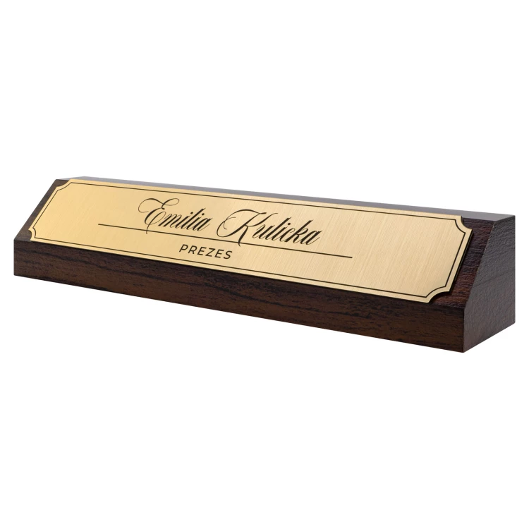 Business card for desk with name and surname - laser engraving - size 202x40 mm - WIZ013