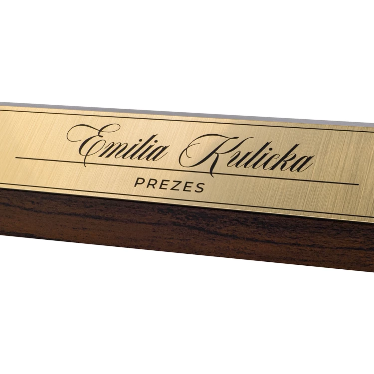 Business card for desk with name and surname - laser engraving - size 202x40 mm - WIZ013