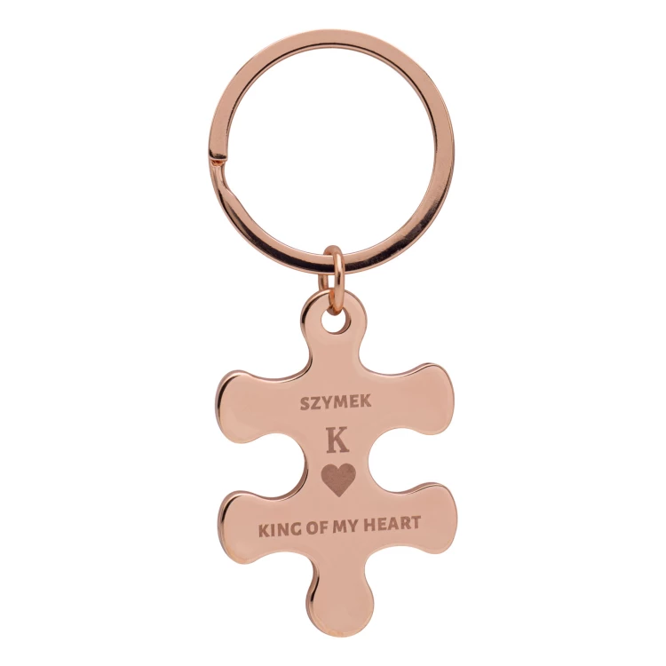 Set of two Puzzle key rings - Valentine's Day gift - size 34x85 mm - BRL039