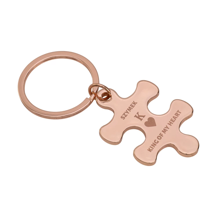 Set of two Puzzle key rings - Valentine's Day gift - size 34x85 mm - BRL039